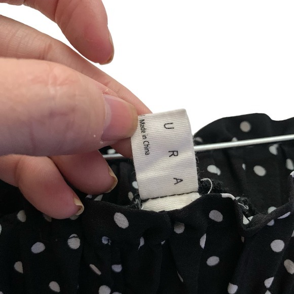 EXLURA Black & White Polka‎ Dot Pleated Ruffle Midi Skirt - Picture 10 of 13